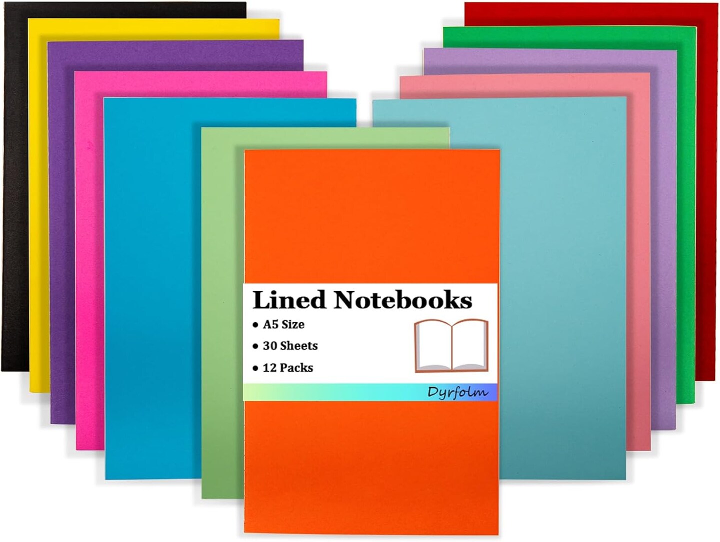 12 Pack Colorful Notebook Journals Bulk,A5 lined Journal,Sketchbook Subject Note Pad for Travelers Office Drawing Writing,Travel Journal Notebook Notepad,60 Pages