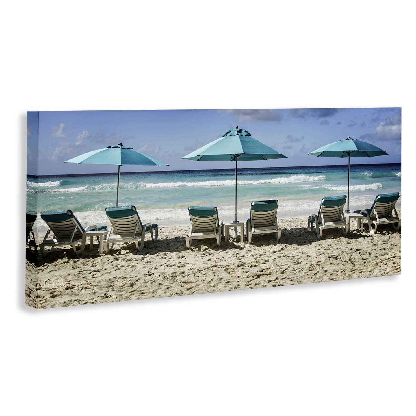 Stupell Industries Lined Up Beach Chairs Canvas Design by Mary Lou Johnson