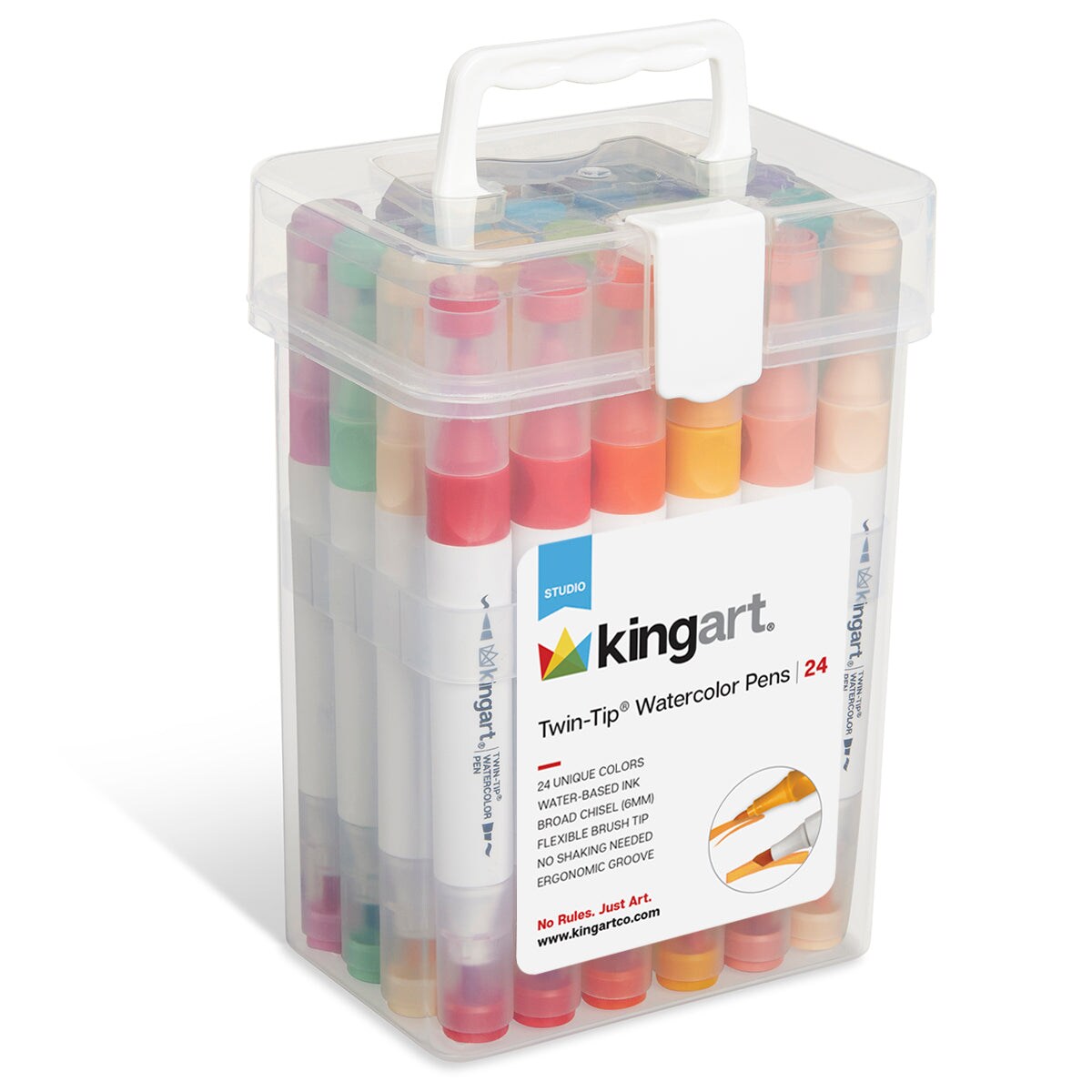 KINGART&#xAE; Twin-Tip&#xAE; Watercolor Pens 24 Colors