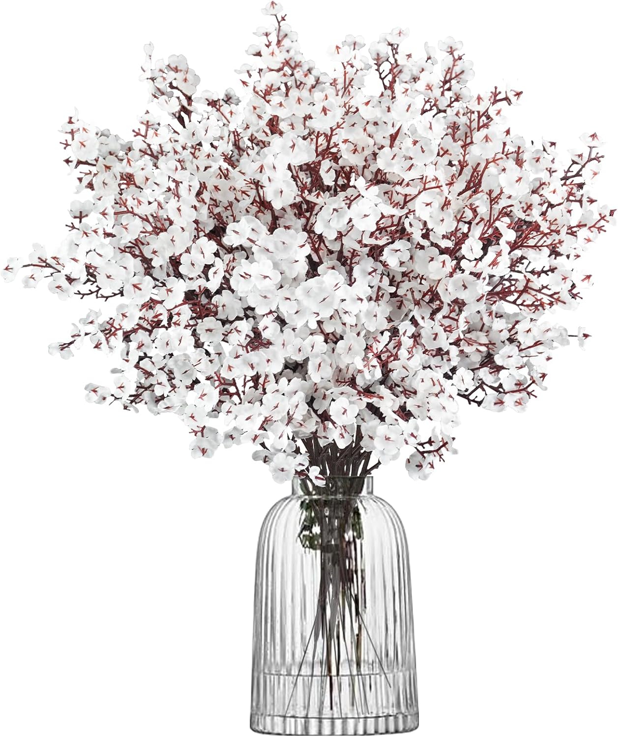 30 Pcs Babys Breath Artificial Flowers Fake Silk White Flowers Faux Gypsophila Bouquet Real Touch Floral for Home Wedding Party Centerpieces DIY Décor