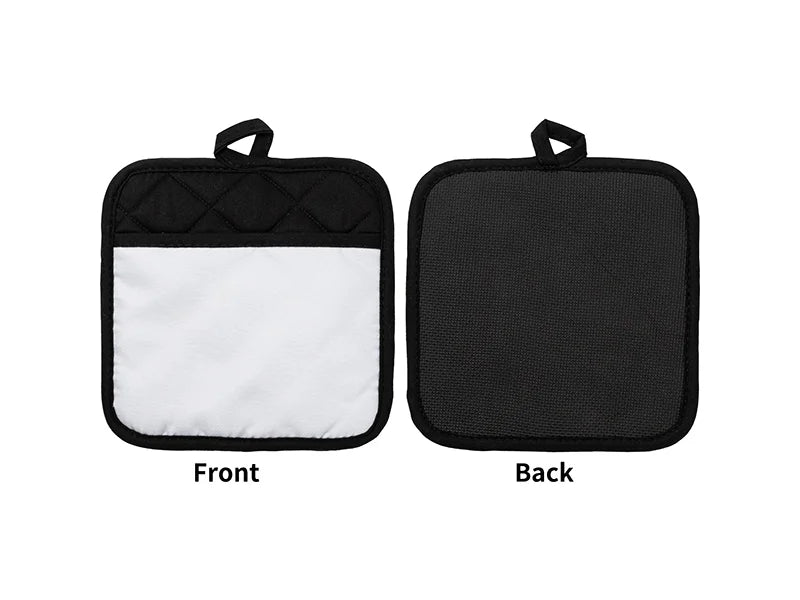 Craft Express 2 Pack Black Pot Holders with Pocket – Sublimation-Ready Kitchen Blanks