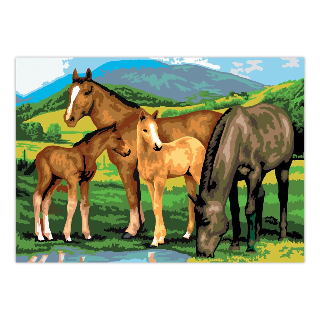 PJL13 | Painting by numbers&#x2122; 13pc 11.25&#x22; x 15.375&#x22; Horses &#x26; Foals Painting Project