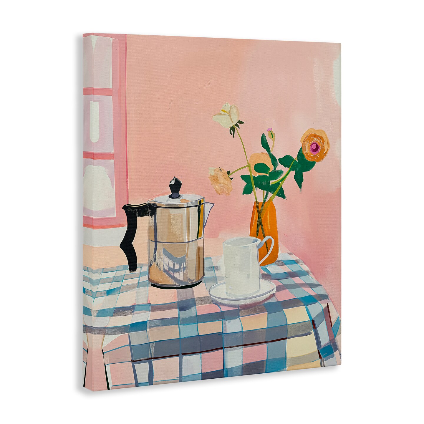 Stupell Industries Pink Retro Kitchen Table Canvas Design by Arlington Prints