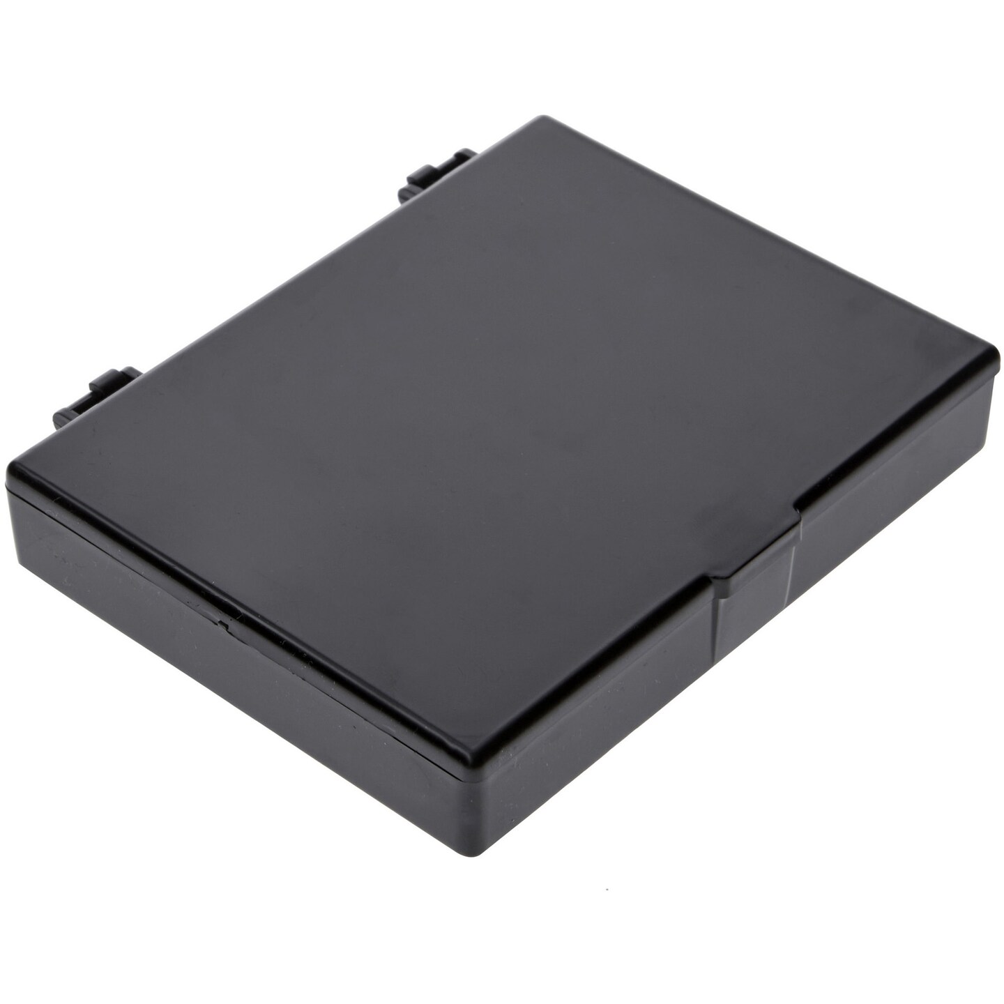 Pioneer Plastics 515CHIPS Black Rectangular Hinged Plastic Container, 4.625" W x 3.5" D x 0.75" H