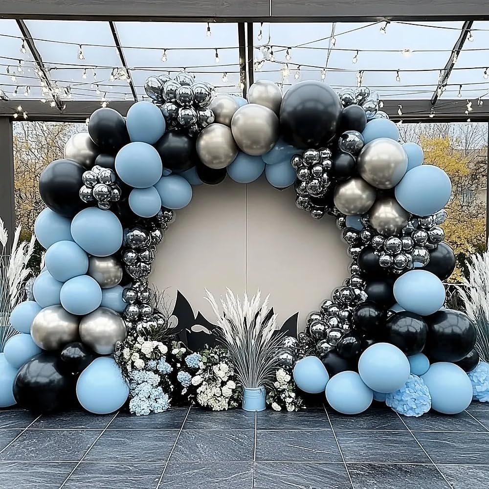 Black Balloons Double Stuffed Latex Balloon Garland Arch Kit Different Size 18/12/5 inch