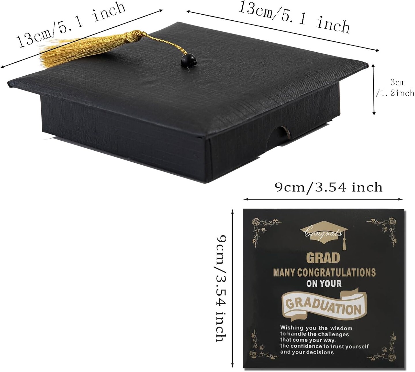 Graduation Gift Box with Tassel Class of 2025 Graduation Hat Cap Box with Wish Card for Her for Him Gift Wrapping Decor Box for Presents College Graduate High School Party Favor Supplies