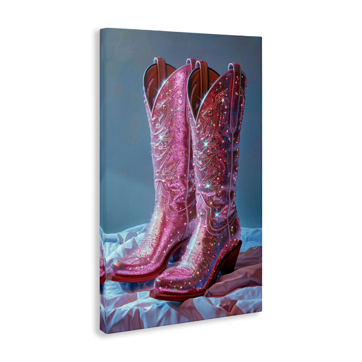 Stupell Industries Dazzling Pink Glam Cowgirl Boots Canvas Design by LSR Creative Studio
