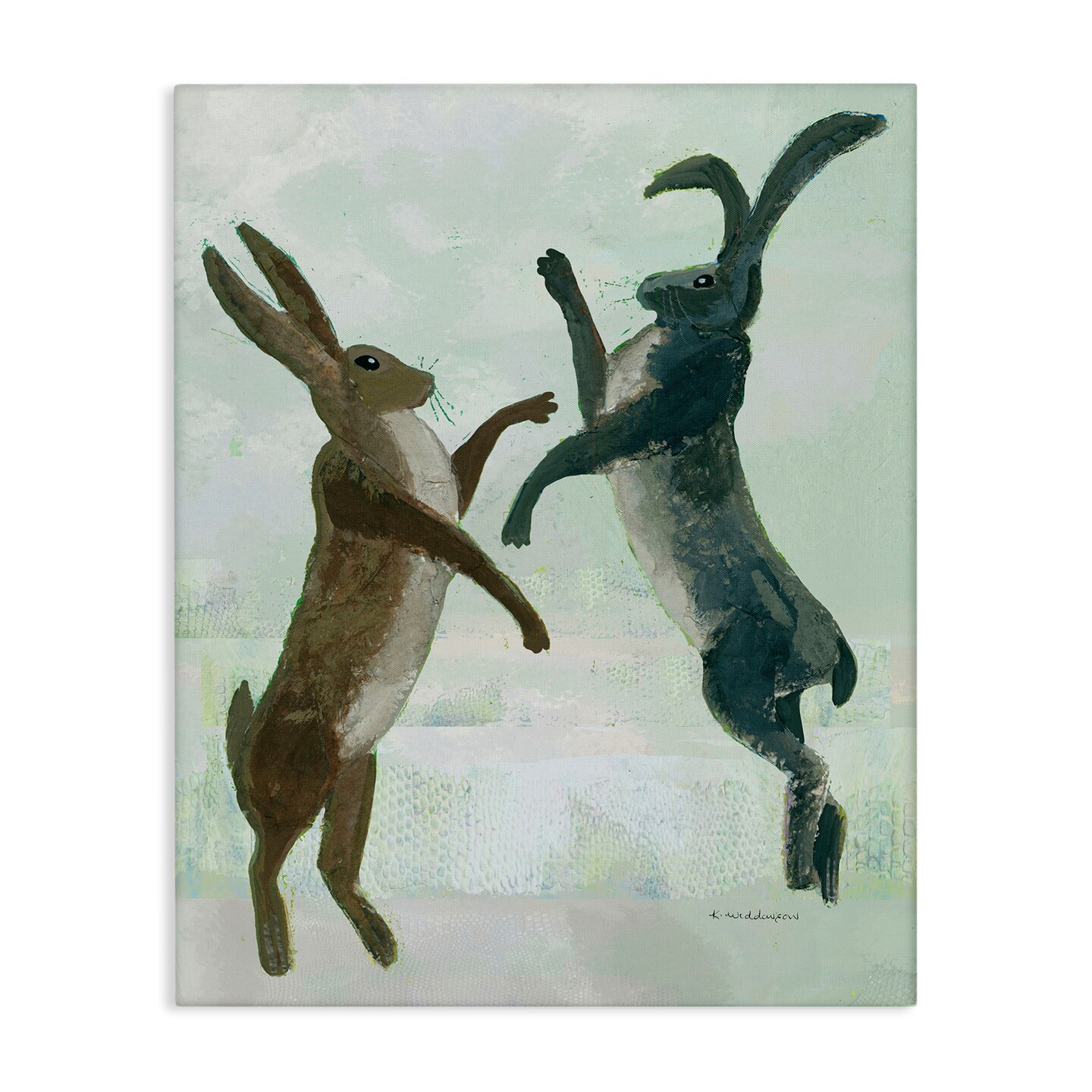 Stupell Industries Rustic Boxing Hares Canvas Design by Kay Widdowson