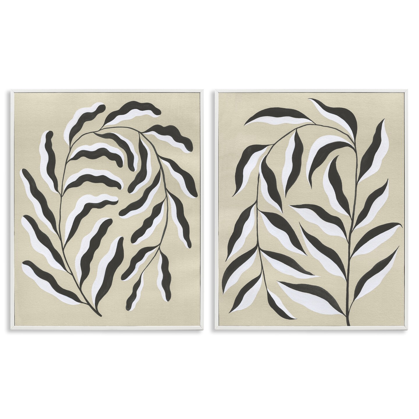 Stupell Industries Midcentury Mod Botanicals 2pc Framed Giclee Set Design by Grace Popp