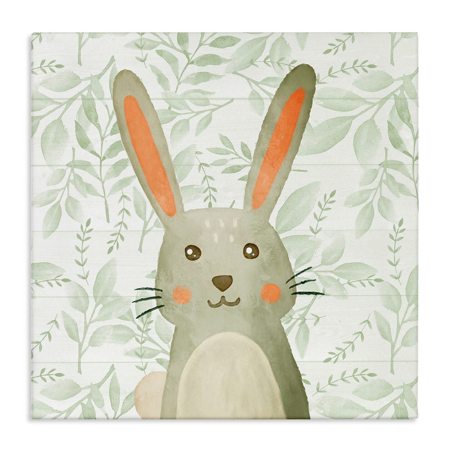 Stupell Industries Whimsical Bunny on Florals Canvas Design by Kim Allen