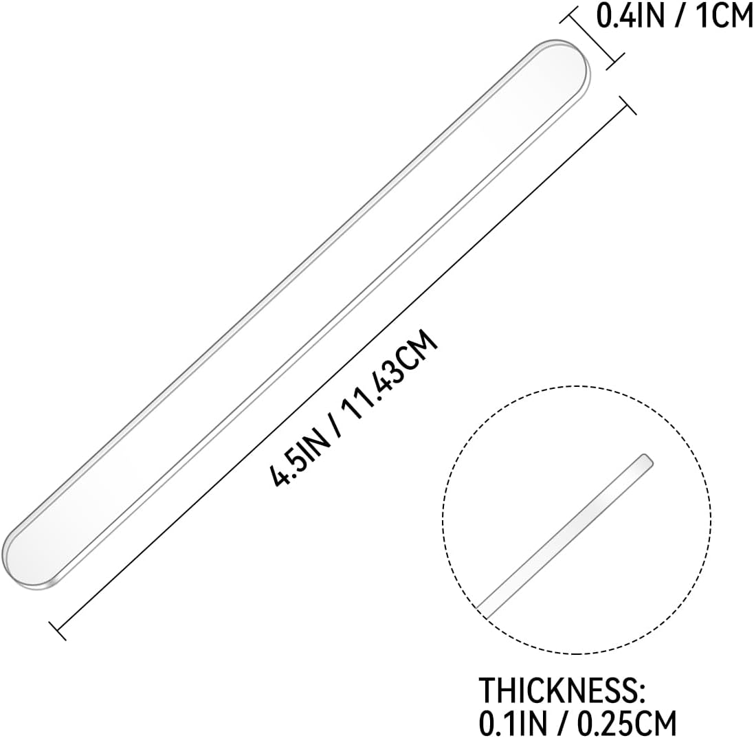 20 Pieces Reusable Acrylic Popsicle Sticks 4.5 Inch Popsicle Mold Sticks for DIY Ice Pop, Cake Pop,Candy Desert Making Crafts (Transparent)