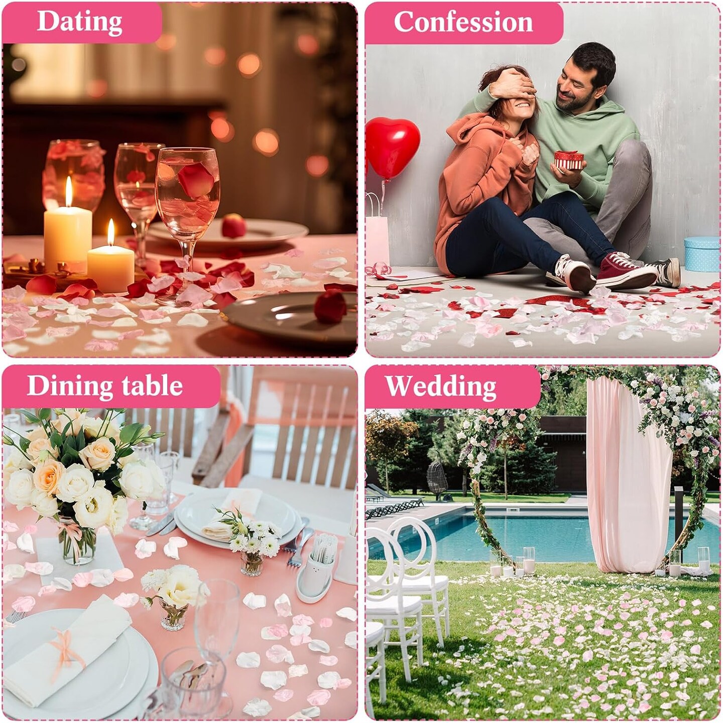 200 Pcs Real Dried Rose Petals for Wedding Flower to Throw