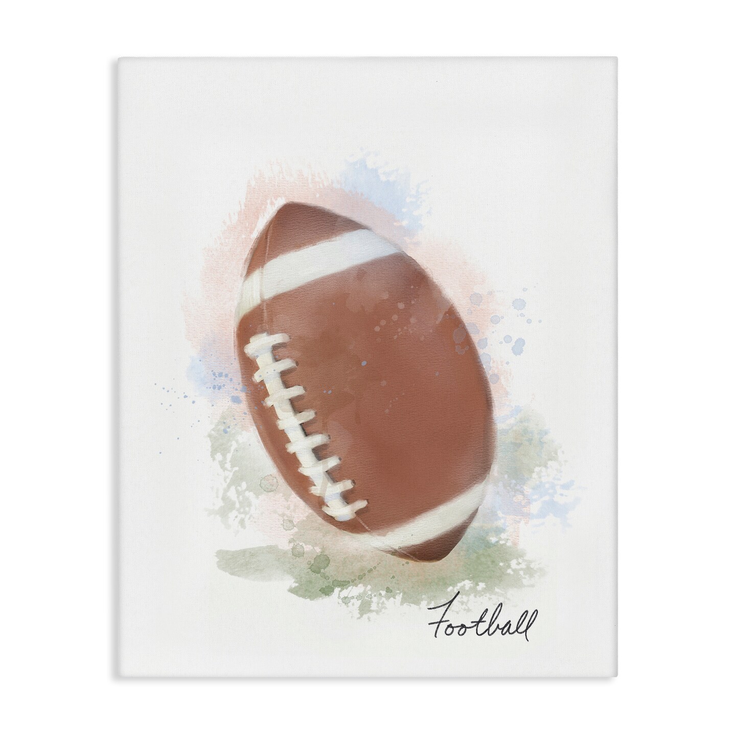 Stupell Industries Soft Pastel Football Canvas Design by Matthew Piotrowicz