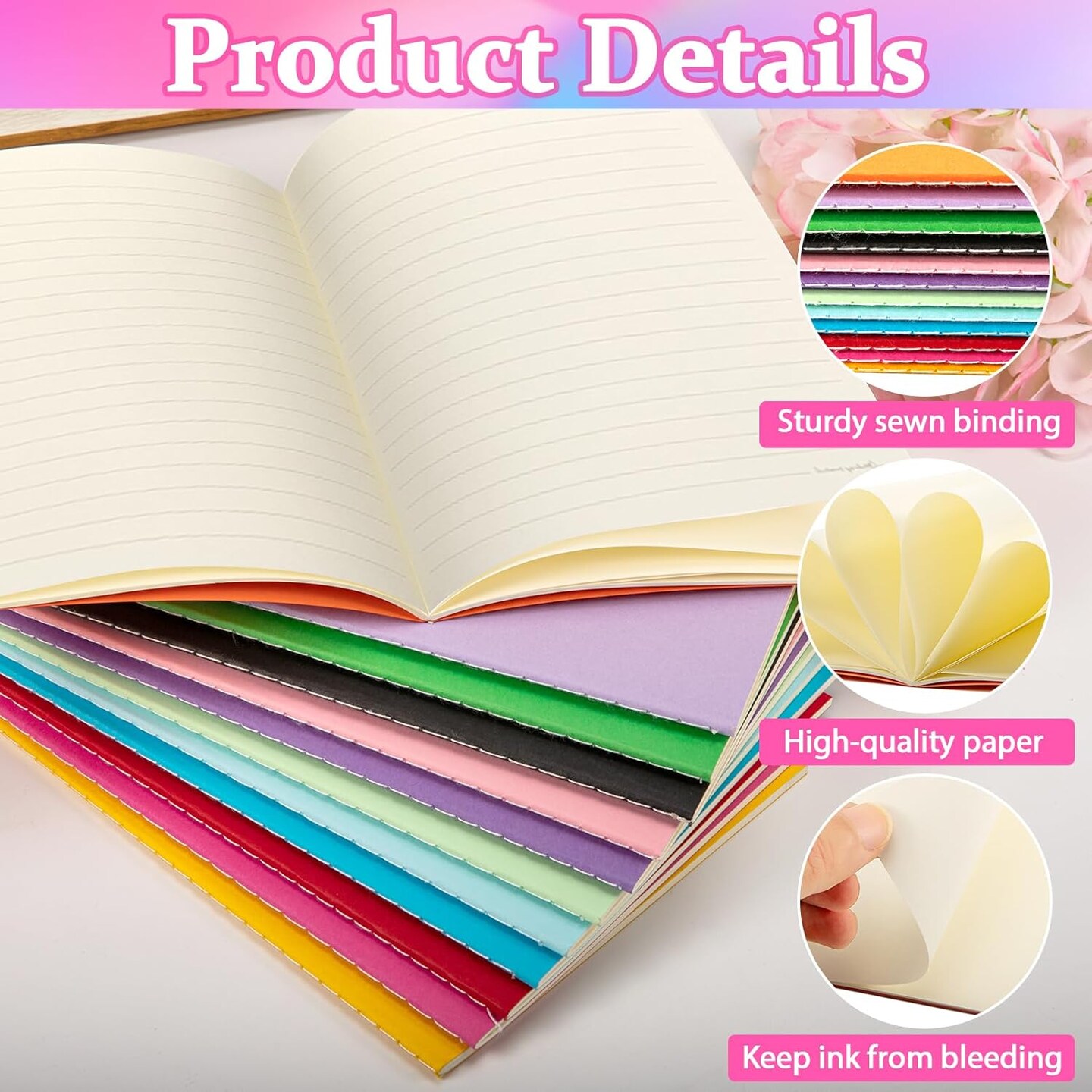 12 Pack Colorful Notebook Journals Bulk,A5 lined Journal,Sketchbook Subject Note Pad for Travelers Office Drawing Writing,Travel Journal Notebook Notepad,60 Pages