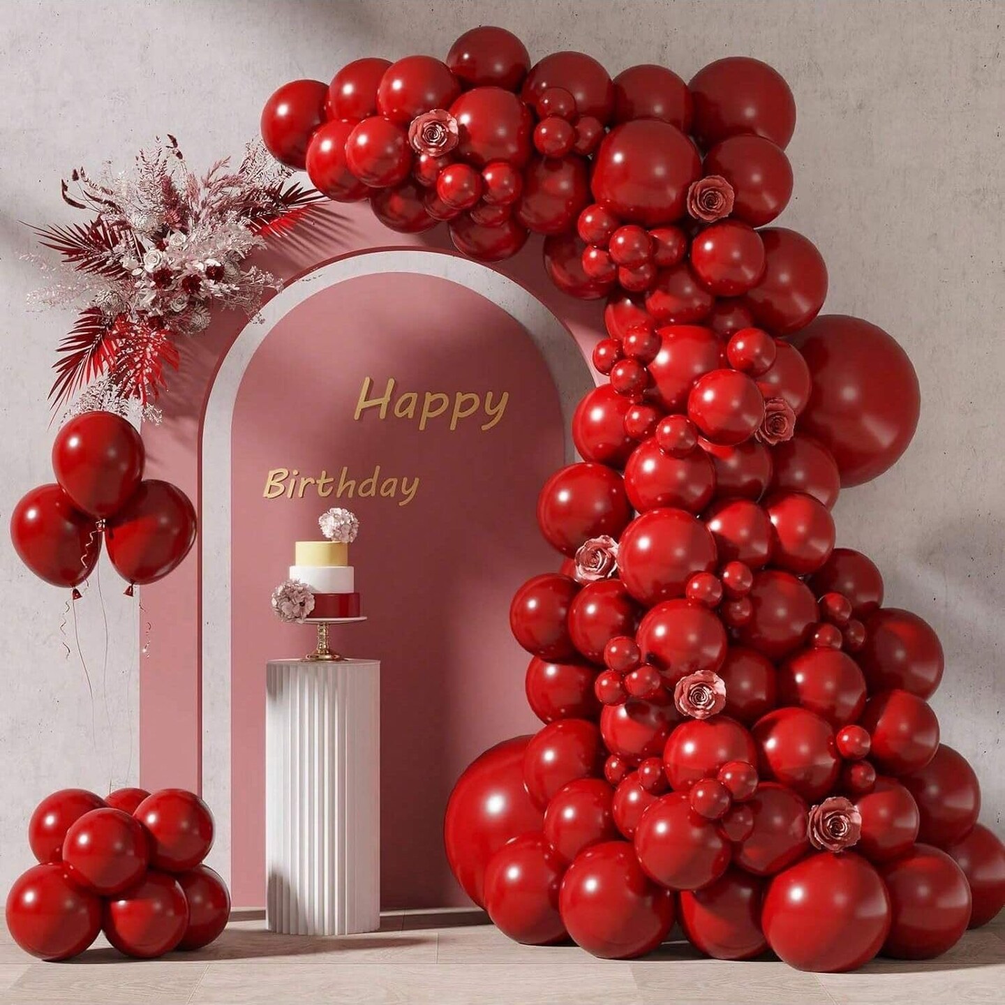 134pcs Red Balloons Different Sizes 18 12 10 5 Inch for Garland Arch, Premium Red Latex Balloons