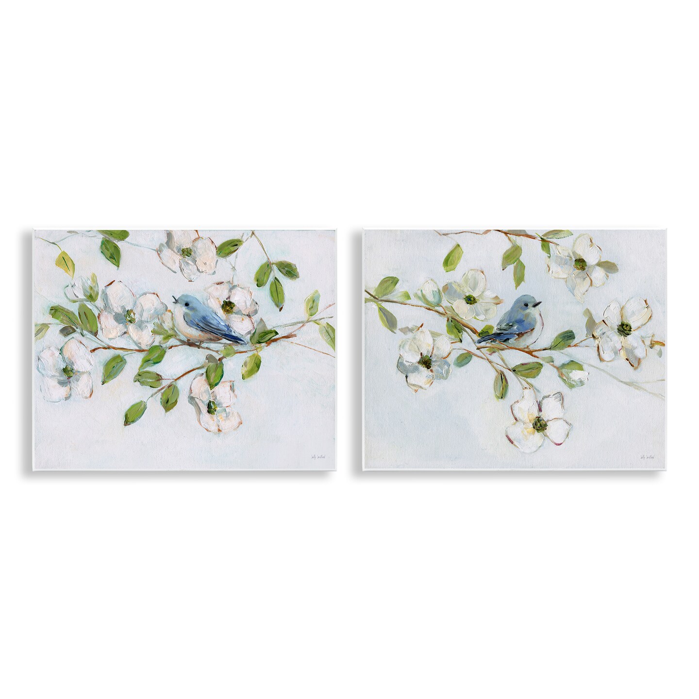 Stupell Industries Perched Bluebirds on Branch Wall Plaque Design by Sally Swatland
