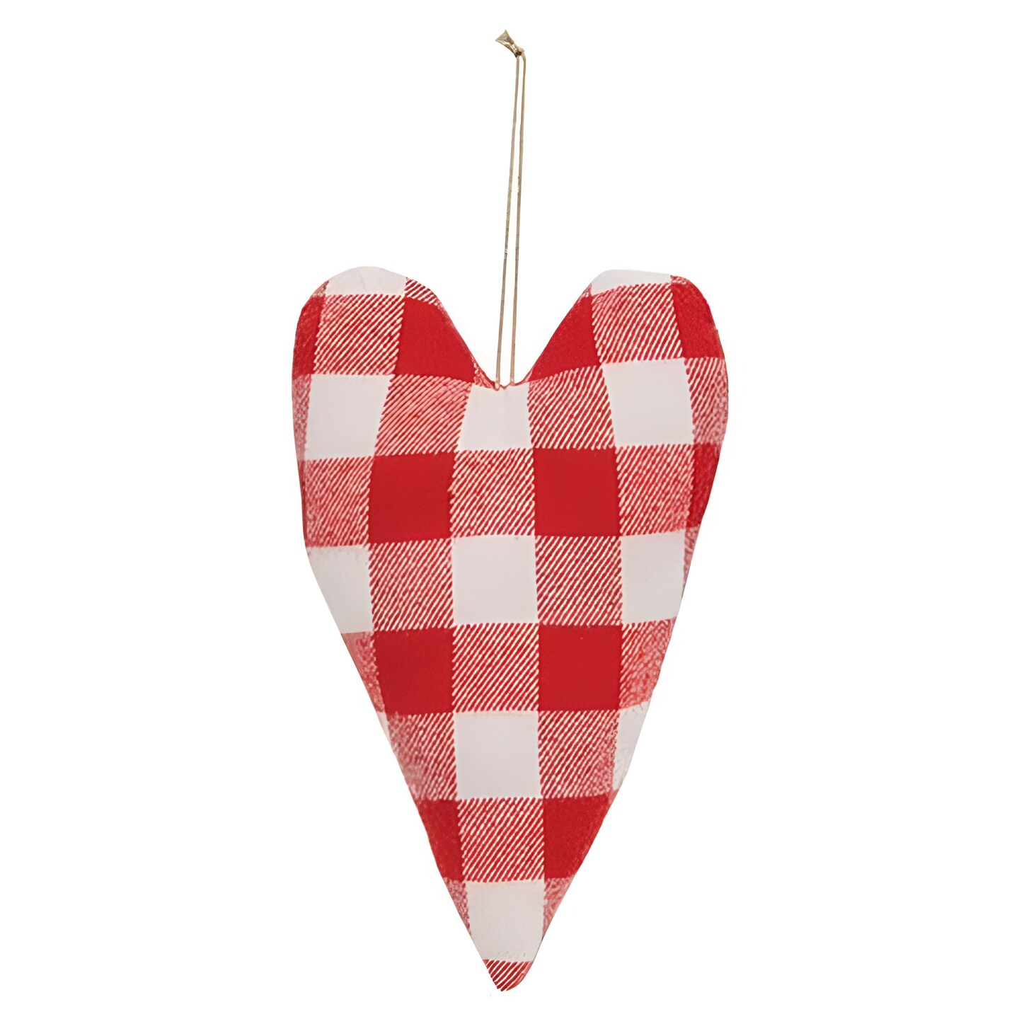 Set of 2 Buffalo Check Heart Pillows for Holiday or Year-Round Decor