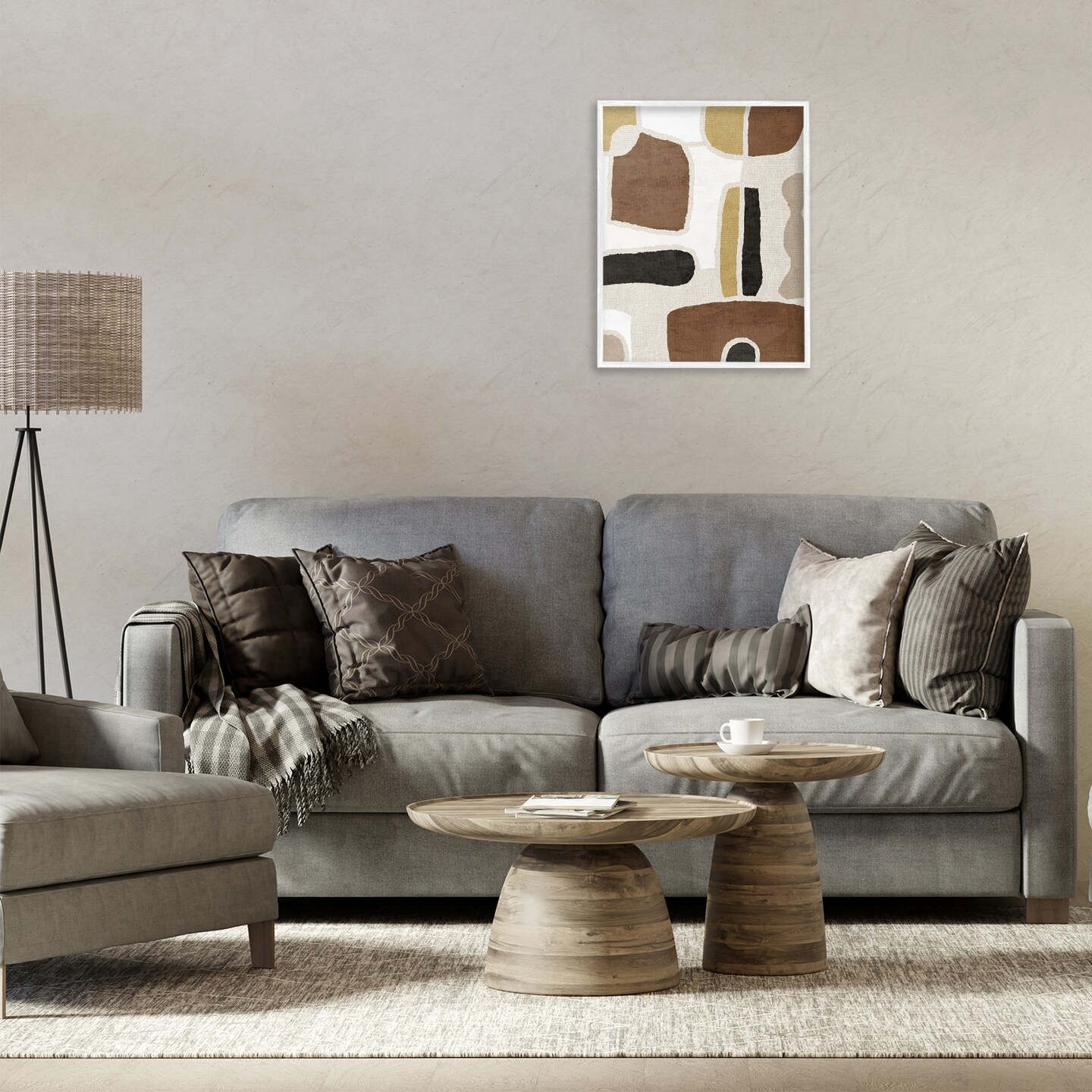 Stupell Industries Earthy Organic Shapes Framed Giclee Design by Amber Sterling