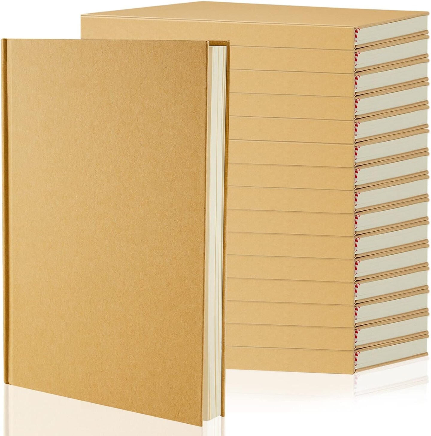 16 Pcs A5 Blank Kraft Notebooks Journals Bulk 100 Sheets/200 Pages Unlined Sketchbooks for Writing Drawing Composition Notebook