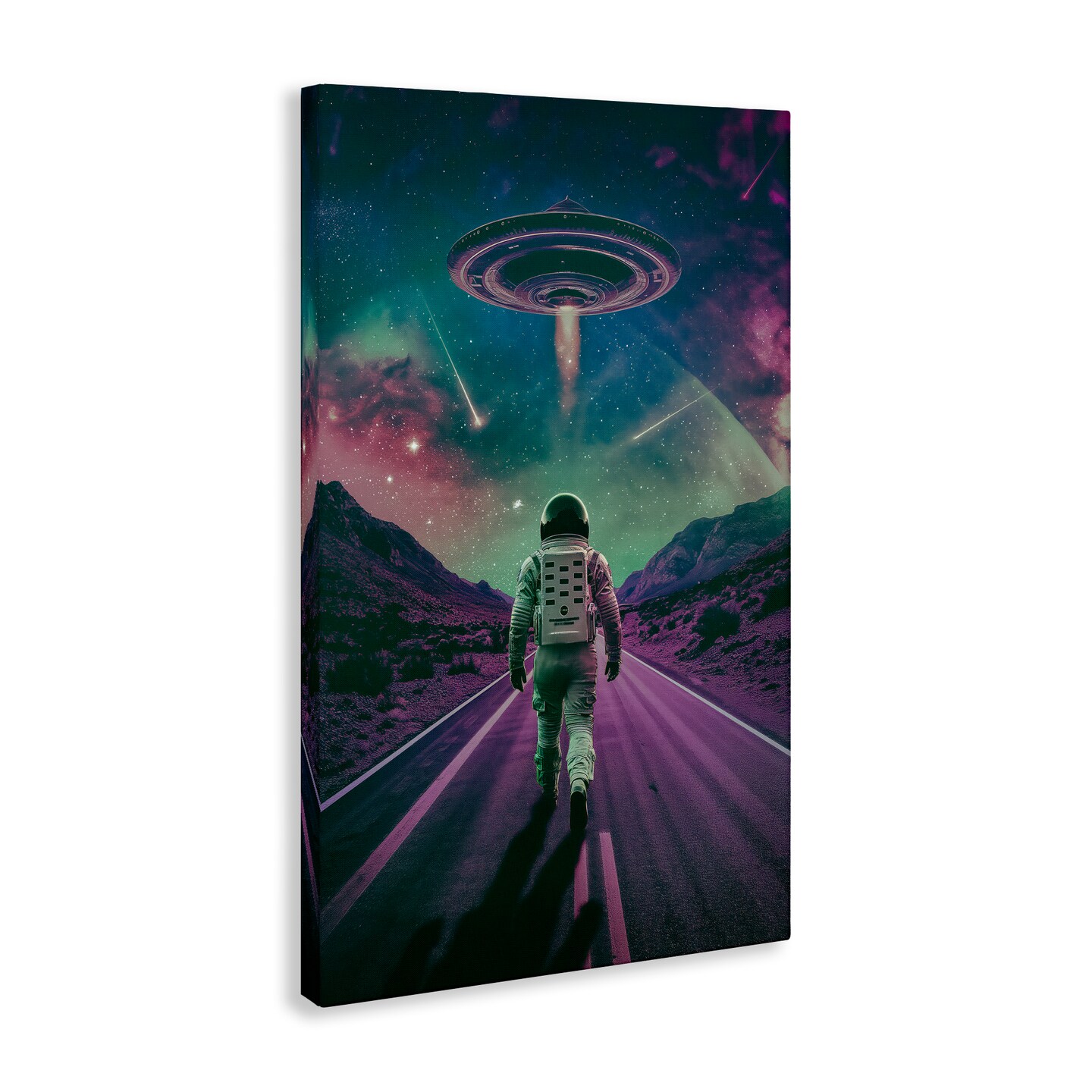Stupell Industries Alien Spaceship over Astronaut Canvas Design by Wumples