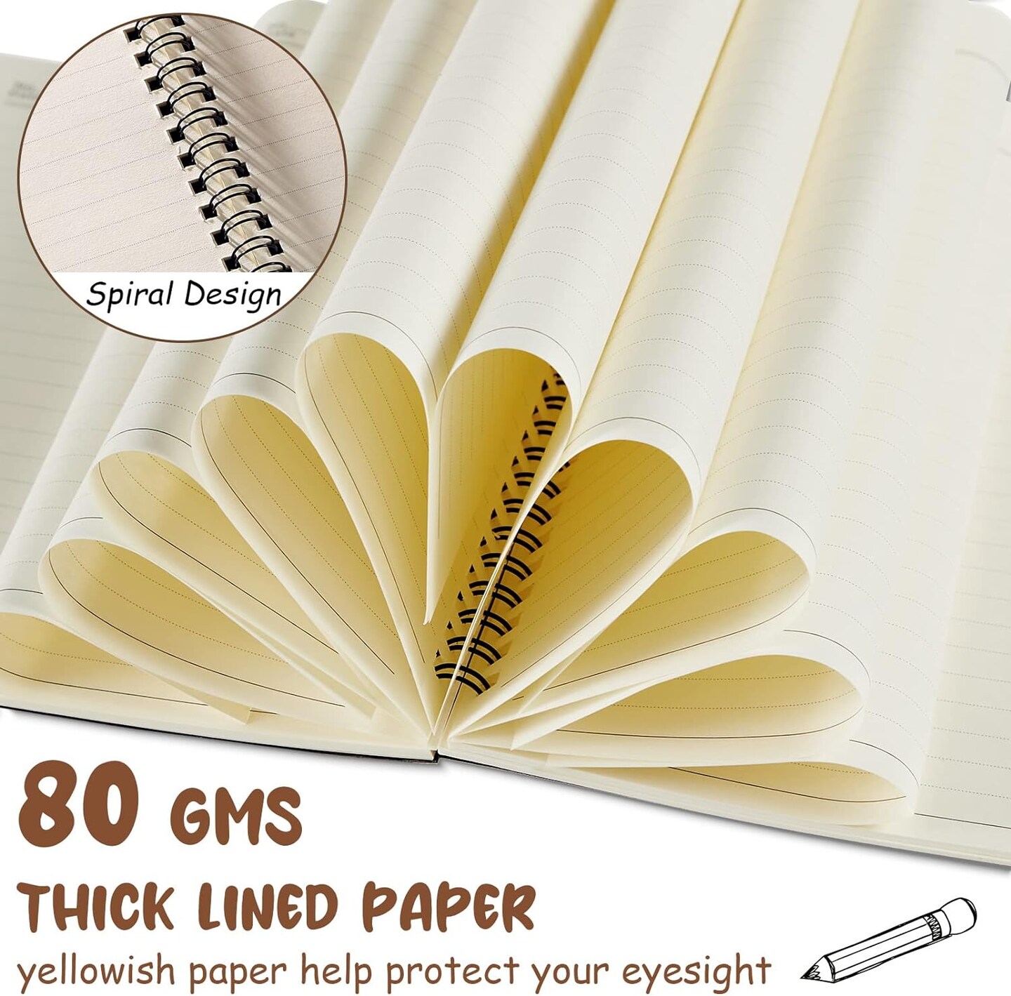 20 Pack A5 Spiral Notebook College Ruled Spiral Notebook Bulk 5.5 x 8.3 Inch Hardcover Notepads Lined Travel Writing Journal Notepad, 50 Sheets 100 Pages