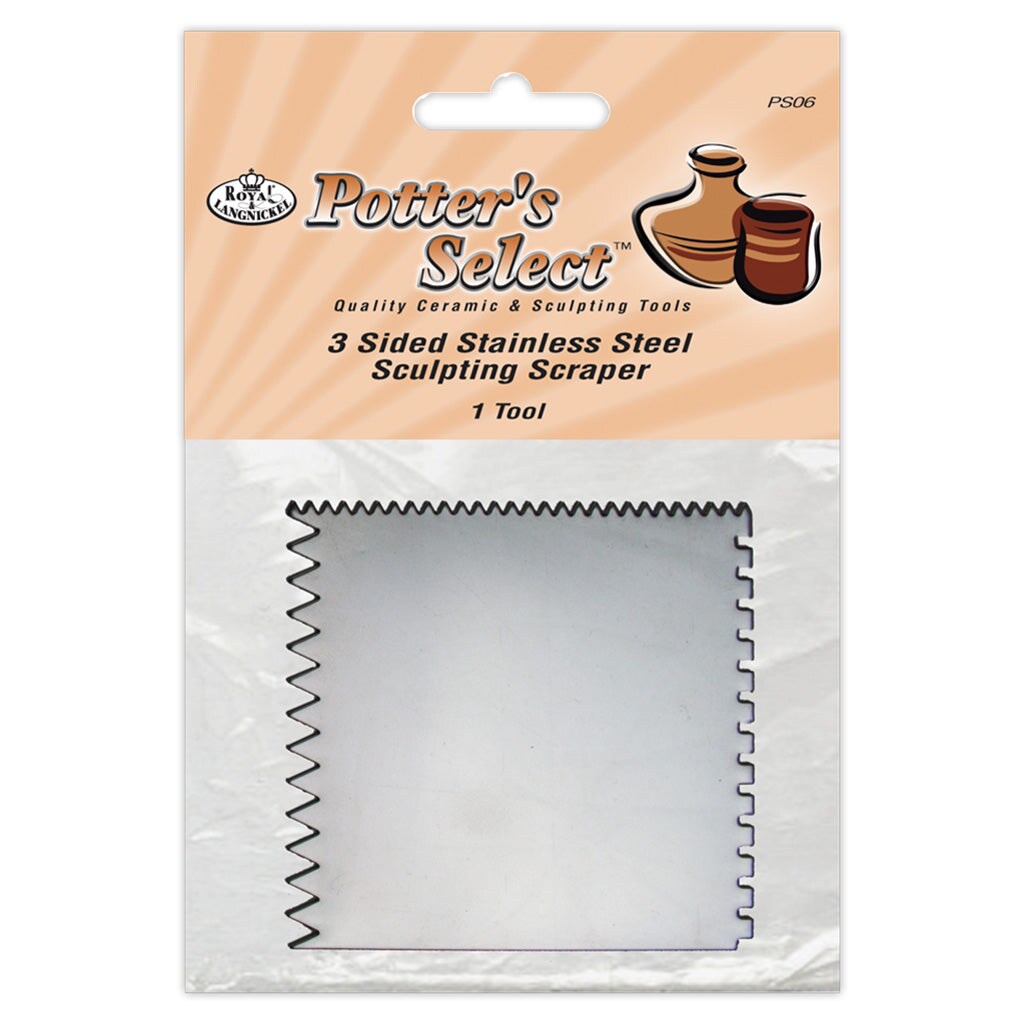 PS06 | Potter&#x27;s Select&#x2122; 3-Sided Stainless Steel Sculpting Scraper