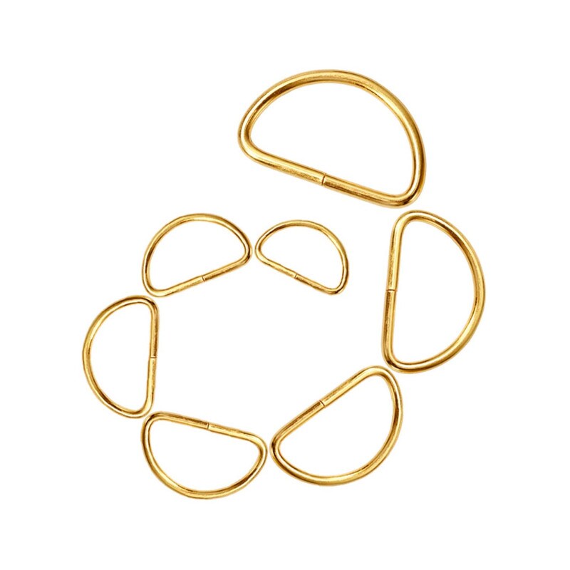 Metal D Ring 1 Inch Brass Plated Loop Ring