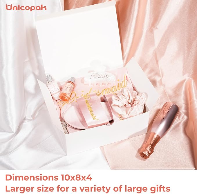 10x8x4 Gift Boxes 14 Pack White Gift Boxes with Lids for Presents Large Cardboard Paper Gift Boxes Bulk for Birthday Wedding Bridesmaid Proposal Valentines Christmas