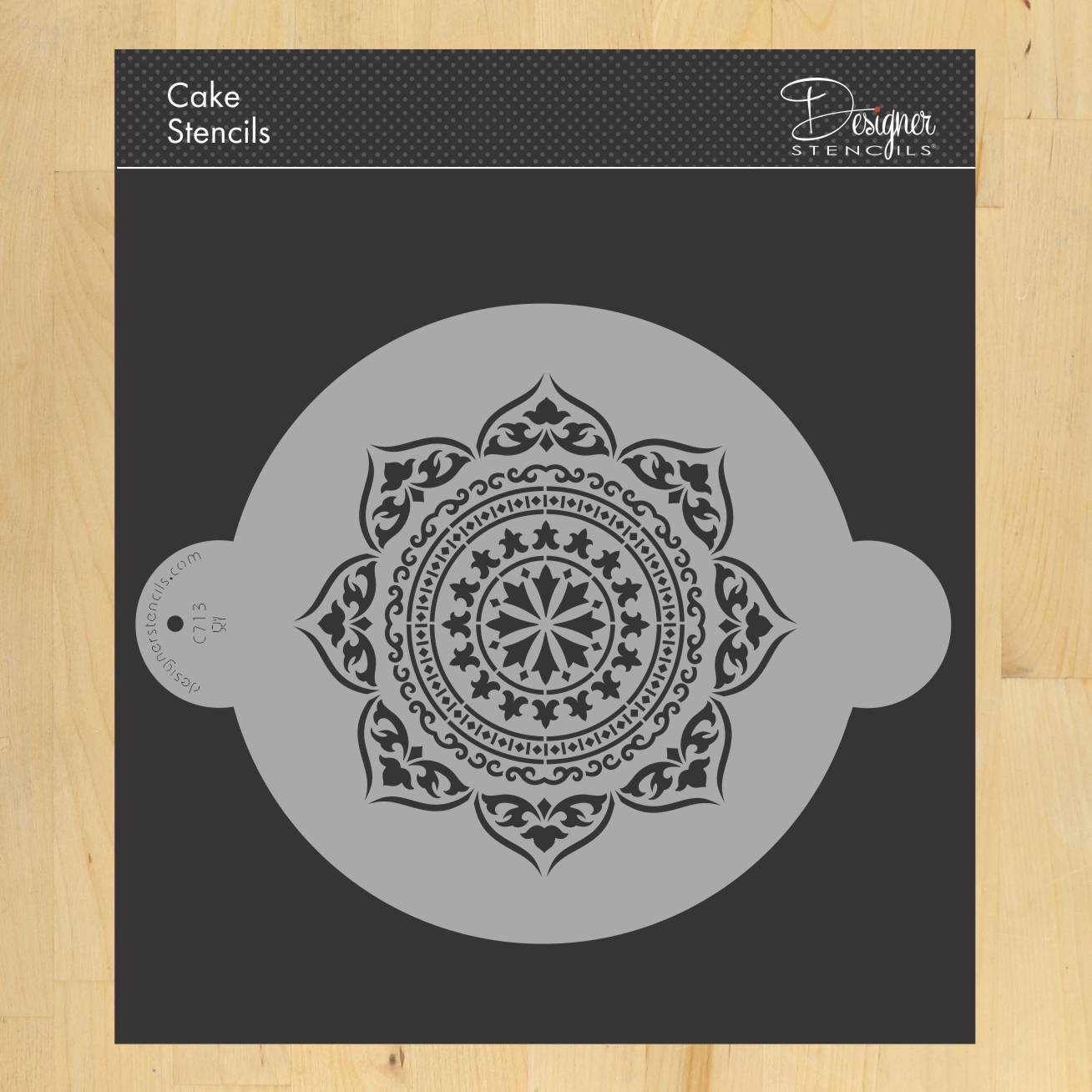 Moroccan Medallion Cake Stencil | C713 by Designer Stencils | Cake Decorating Tools | Baking Stencils for Royal Icing, Airbrush, Dusting Powder | Reusable Plastic Food Grade Stencil for Cakes | Easy to Use & Clean Cake Stencil