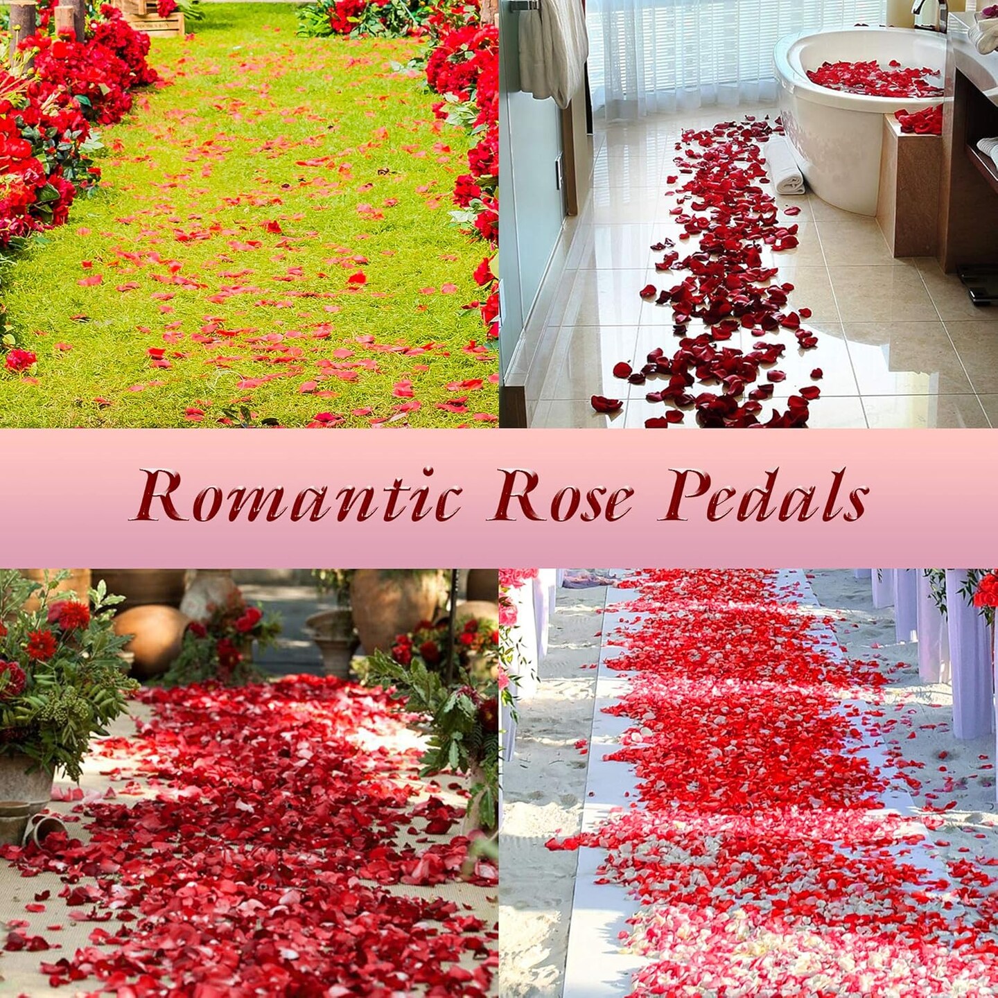 2000 Pcs Gold Silk Rose Petals,Artificial Flower Petals for Wedding,Romantic Night,Romantic Valentines Decor for Bedroom,Weddings