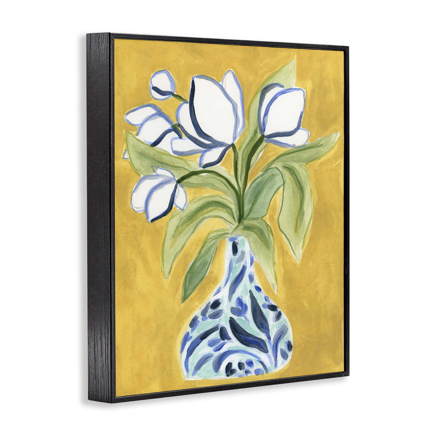 Stupell Industries Bright Tulips in Vase Framed Giclee Design by June Erica Vess