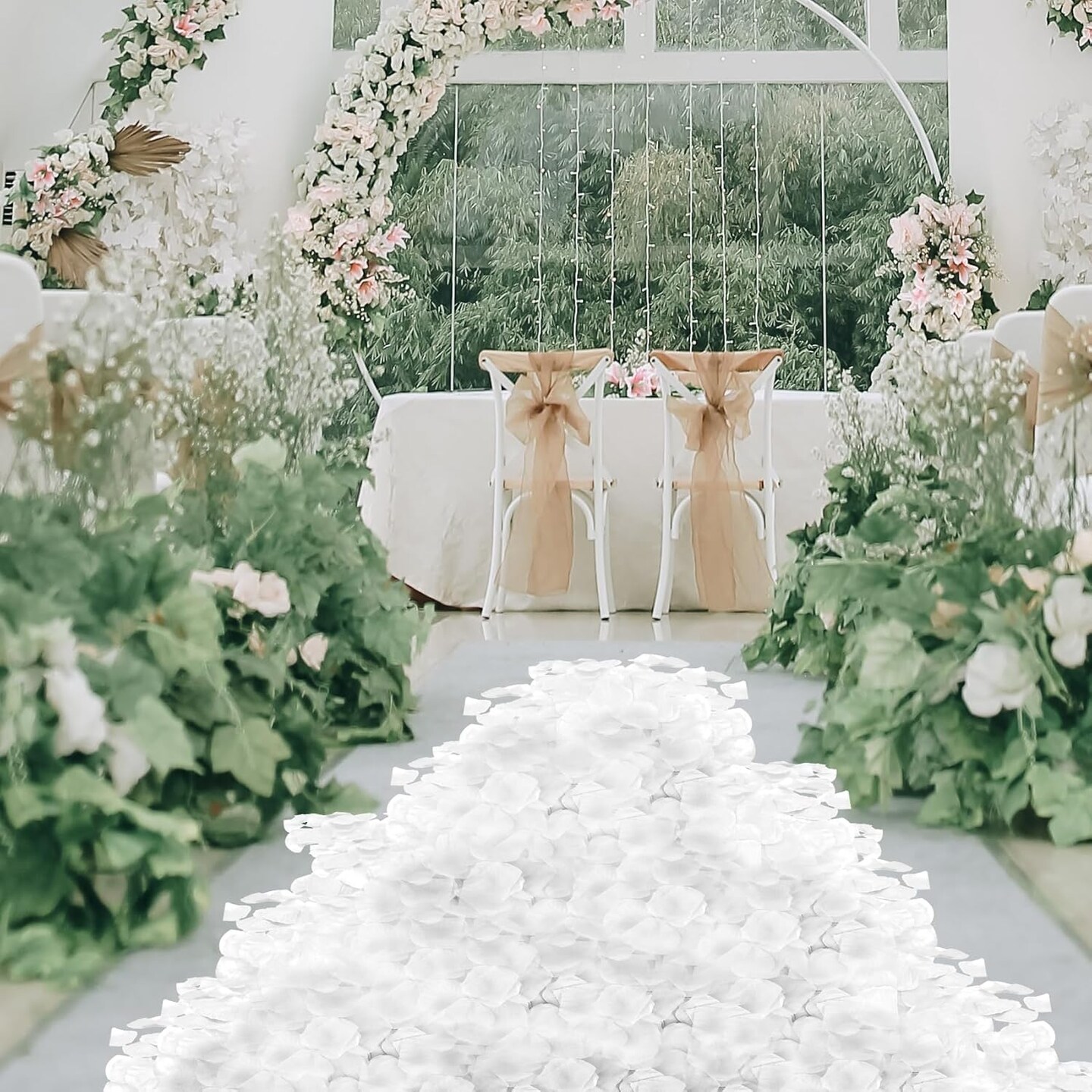 500 Pcs Exquisite White Rose Petals, Emulation Silk Rose Petals, Artificial Flower Petal