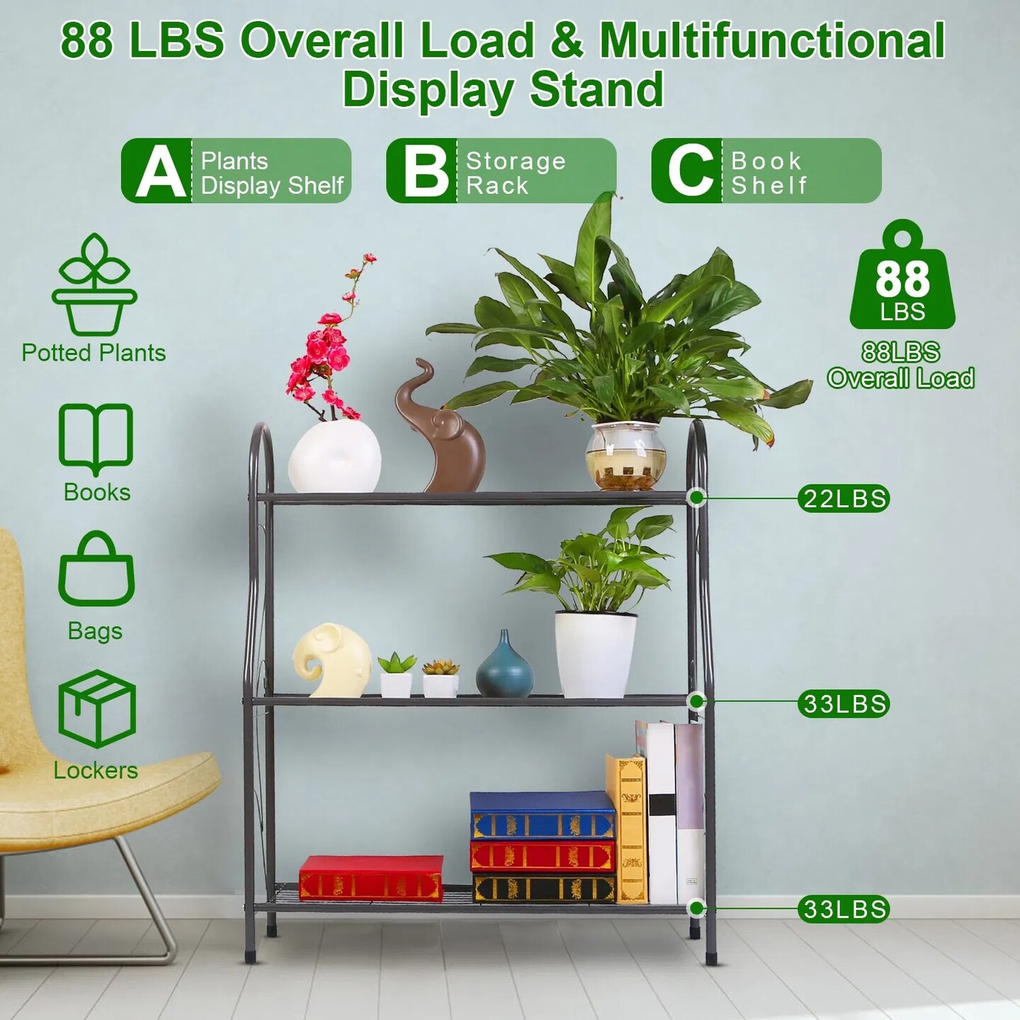 3-Tier Ladder-Style Metal Plant Stand