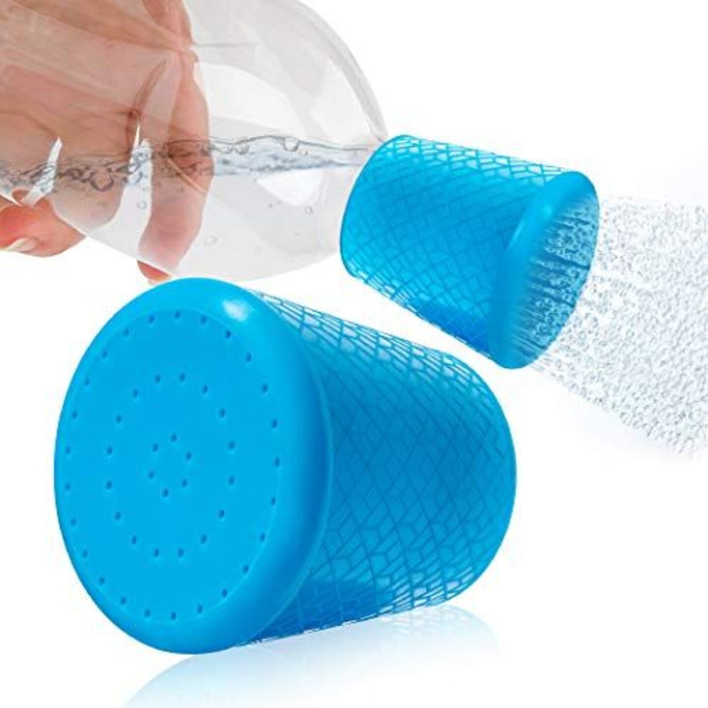 Impresa 2 Pack Water Bottle Sprinkler Cap for Dogs, Hiking, Beach, and Camping, Water Bottle Shower Head Attachment for Sand, Dirt, Mud Removal, Fits 16oz to 2L Plastic Water or Soda Bottles