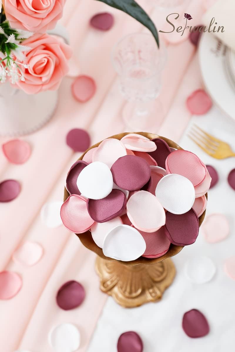 300Pcs Silk Pink Rose Petals Artificial Flower Petals for Wedding, Peach Pink Petals Bulk for Anniversary Decor,Party Romantic Decorations
