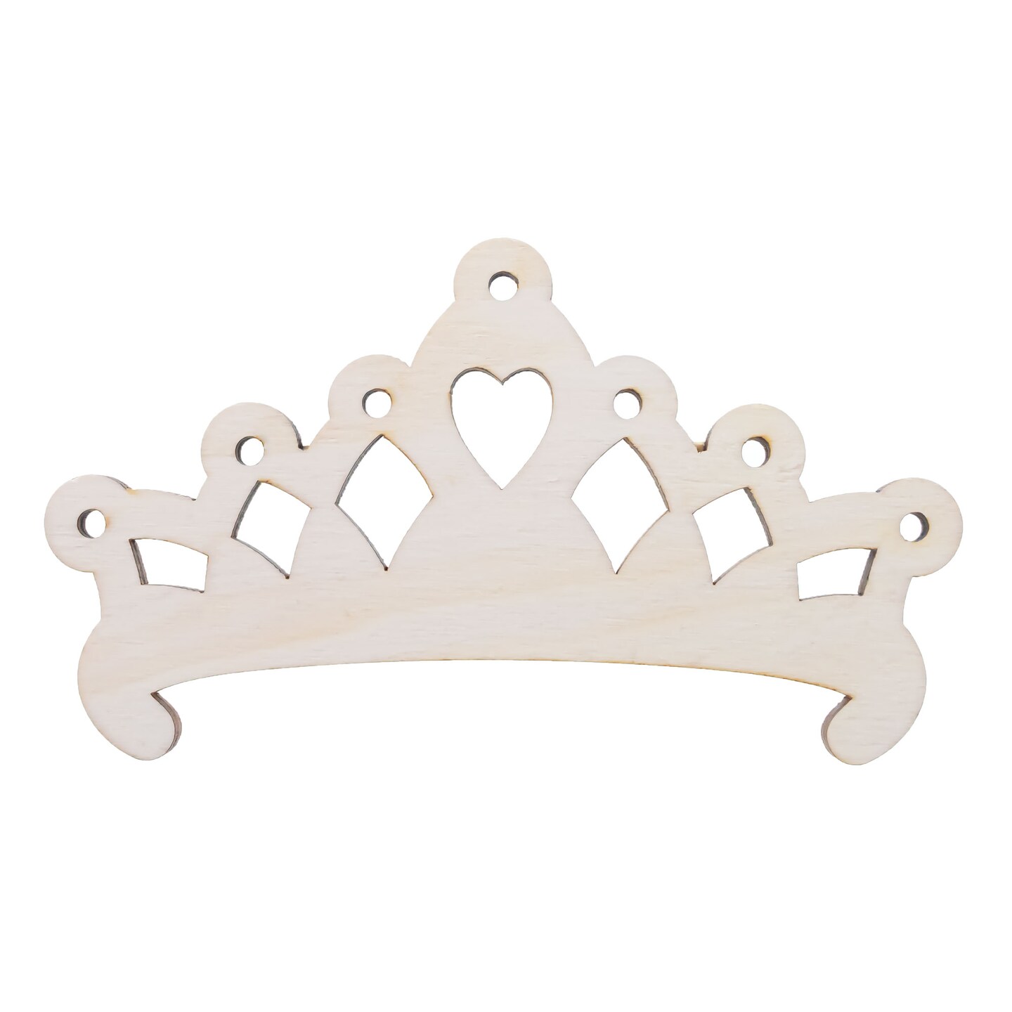 Unfinished Wooden Crown Cutout DIY Craft 5.4 Inches