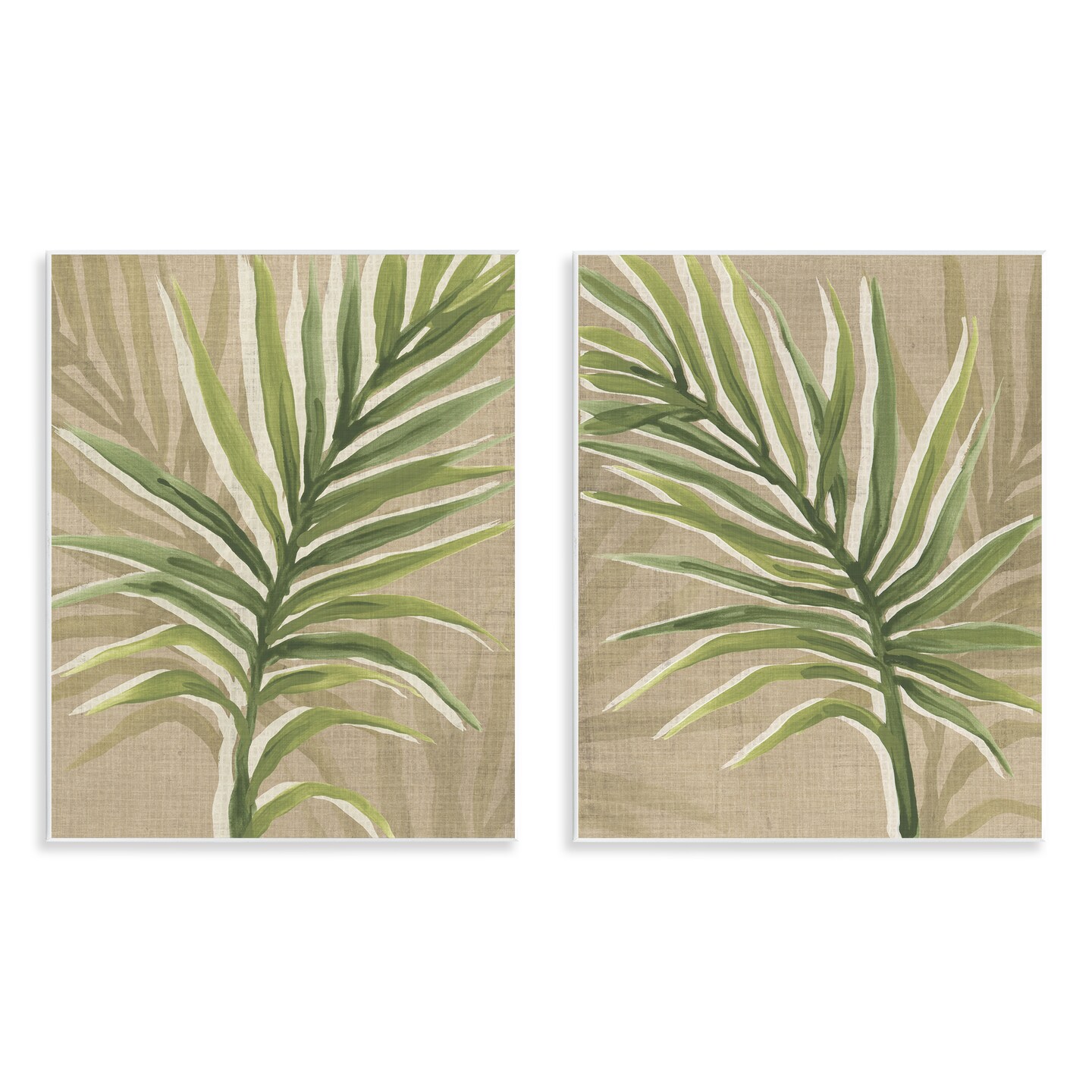 Stupell Industries Natural Palm Leaves Wall Plaque Design by June Erica Vess