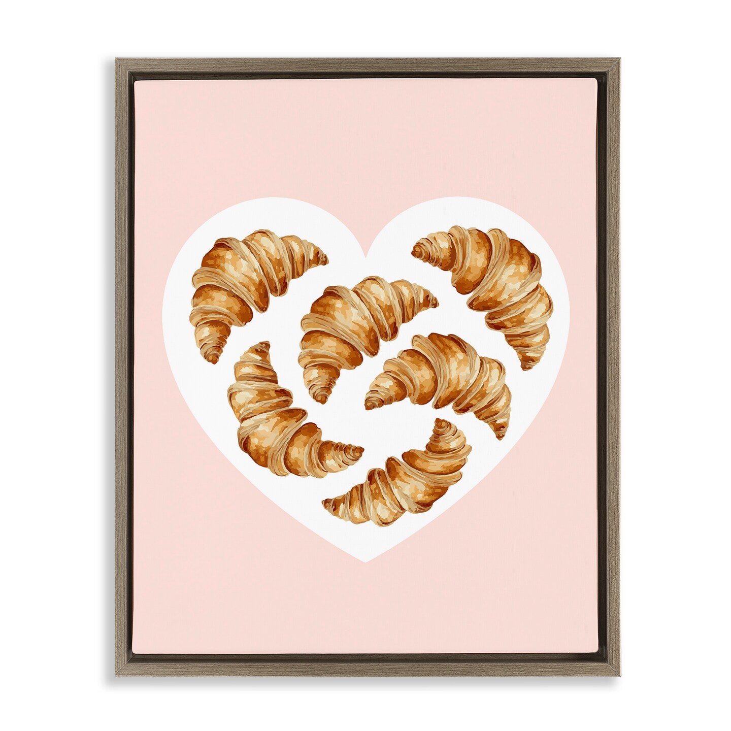 Stupell Industries Morning Croissants in Heart Shape Floating Frame Design by Lil' Rue