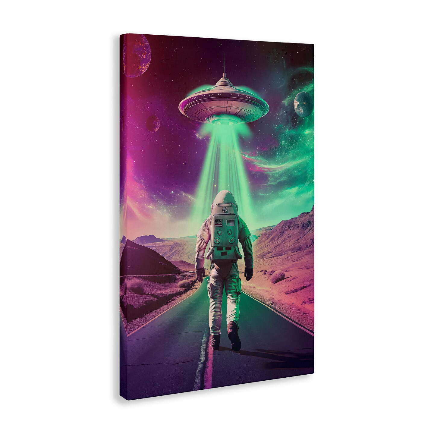 Stupell Industries Astronaut Walking Toward UFO Canvas Design by Wumples