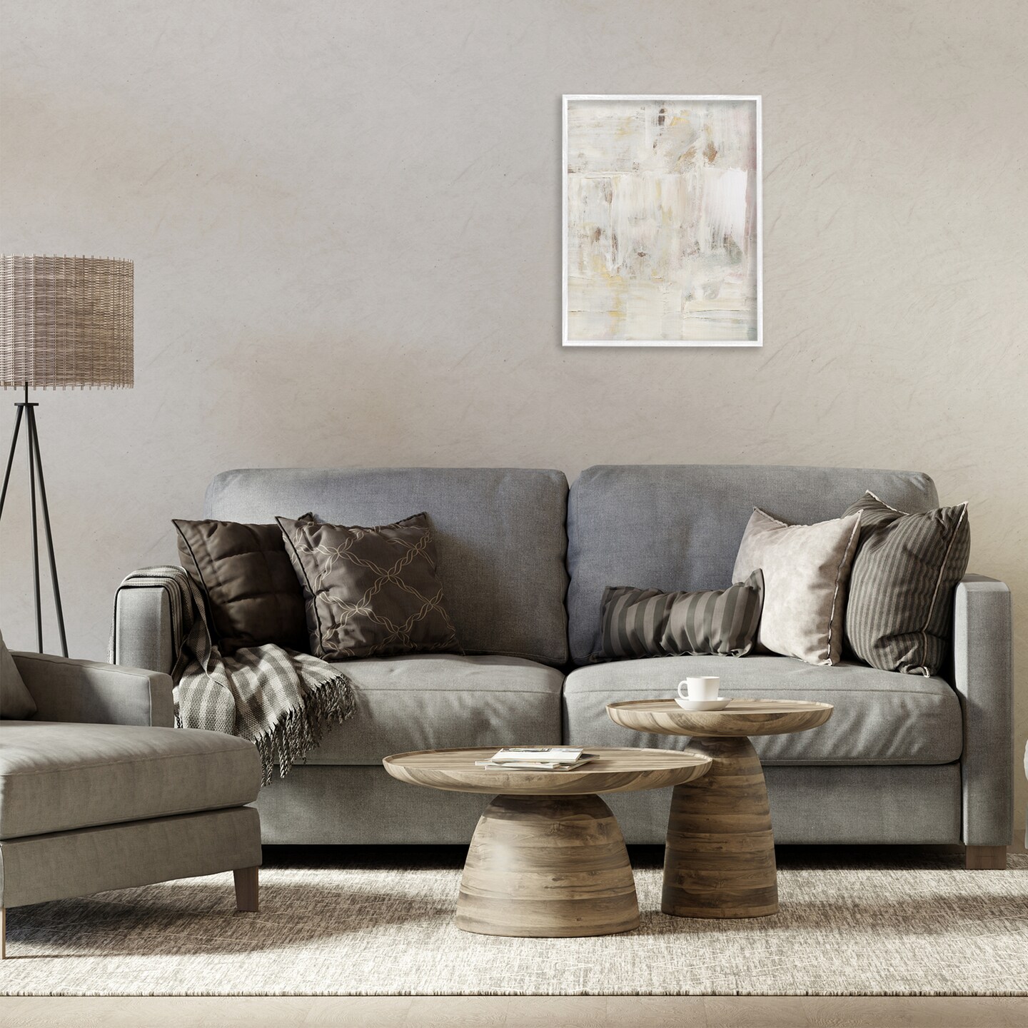 Stupell Industries Natural Abstract Pattern Framed Giclee Design by Victoria Barnes