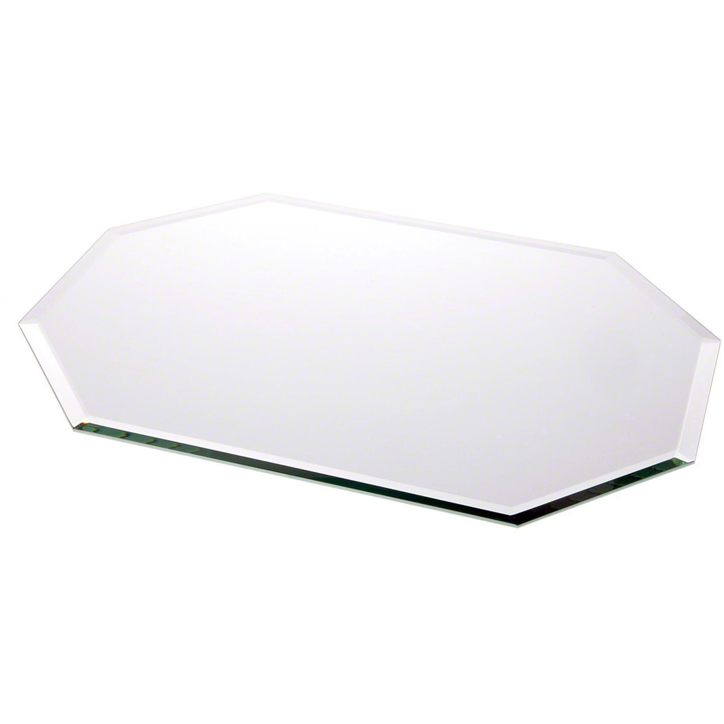 Plymor 13&#x22; x 18&#x22; Long Octagon, 5mm Thick Beveled Glass Mirror