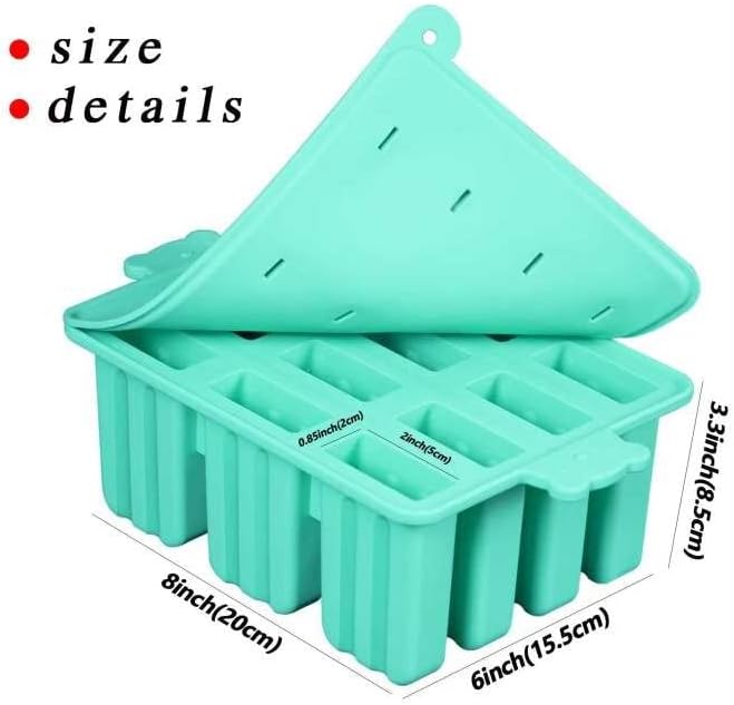 Popsicles Molds, Silicone ice Pop Mold Food Grade Cakesicles Mold For ice Cream 50 Popsicle Sticks 50 Popsicle Bag (Blue, 12 Cavities)