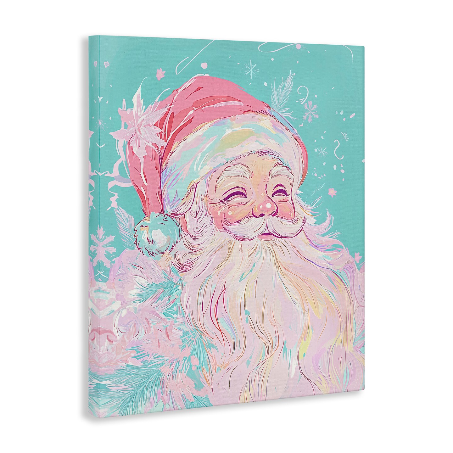 Stupell Industries Pastel Jolly Santa Claus Canvas Design by Arlington Prints