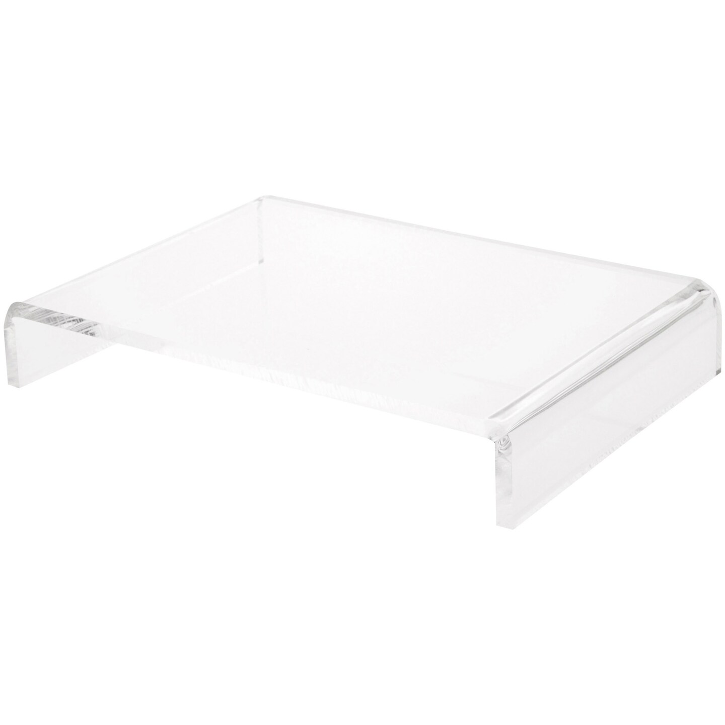 Plymor Clear Acrylic Rectangular Display Riser, 2&#x22; H x 12&#x22; W x 8&#x22; D (3/8&#x22; thick)