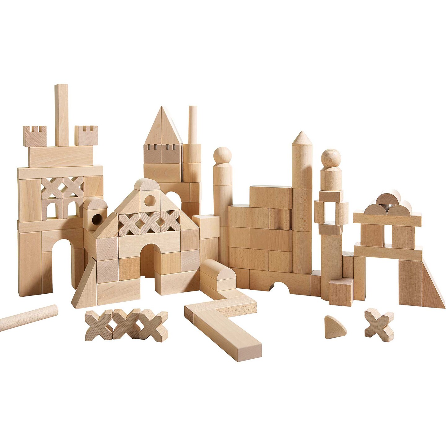 HABA Extra Large Wooden Building Blocks 102 Piece Set: Open-Ended Stacking Toys, Toddler Blocks, and Wooden Toys Made in Germany