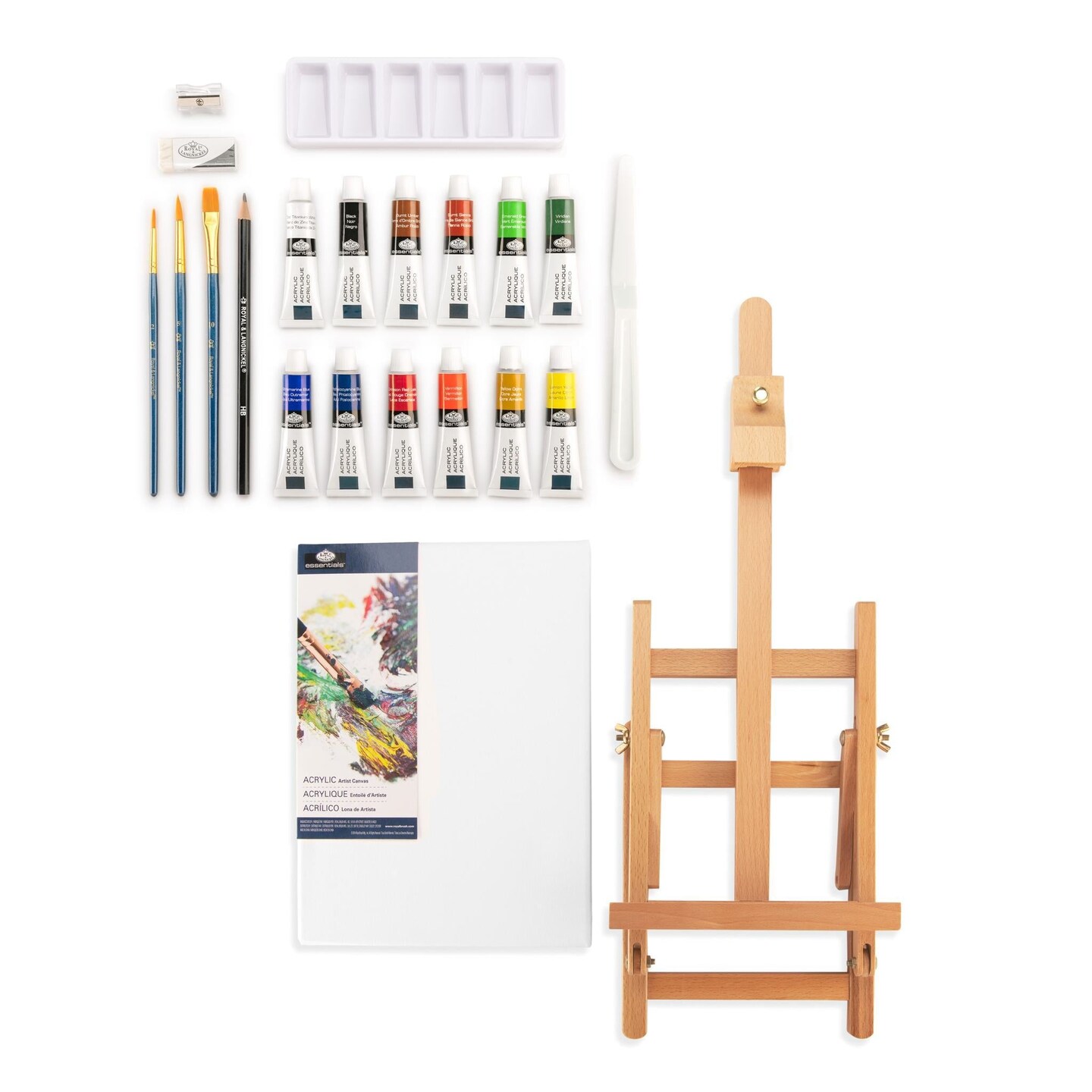 REA5204 | Acrylic Paint H-Frame Easel Art Set - 22pc