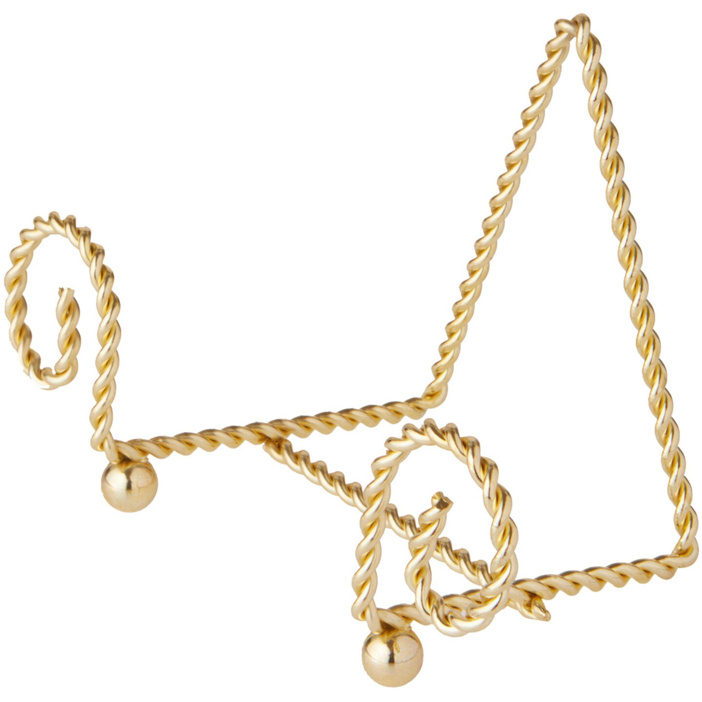 Bard's Scroll Twisted Gold-toned Wire Easel Stand, 3.25" H x 5.25" W x 2.75" D