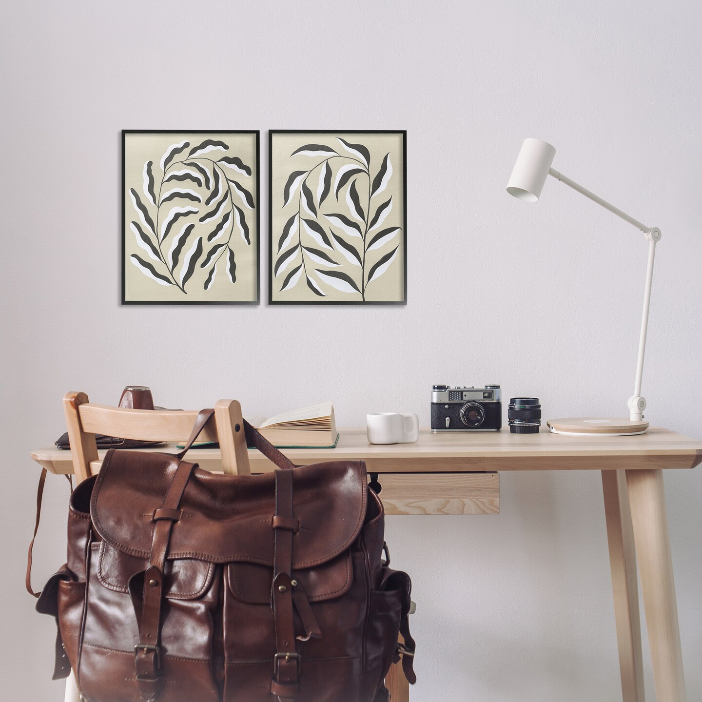 Stupell Industries Midcentury Mod Botanicals 2pc Framed Giclee Set Design by Grace Popp