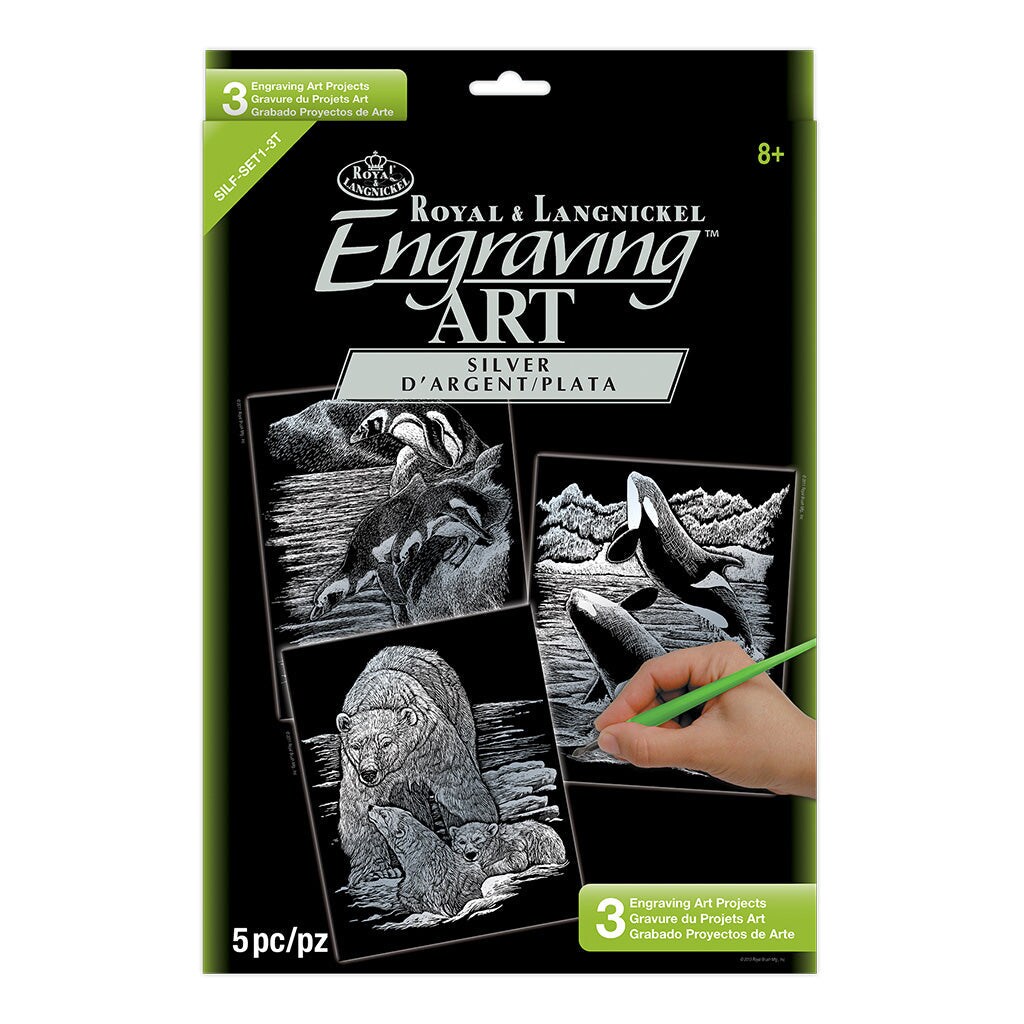 SILF-SET1 | Engraving Art&#x2122; 5pc 3-Project Silver Foil Set