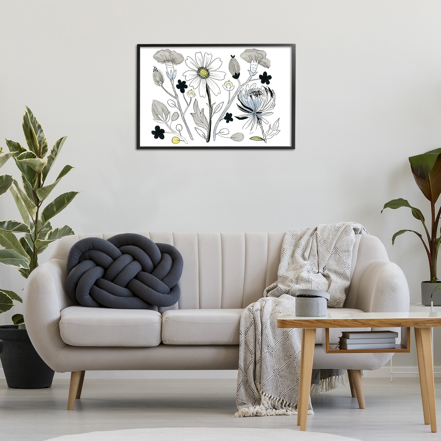 Stupell Industries Simple Drawn Nature Sprigs Framed Giclee Design by Ashley Davis